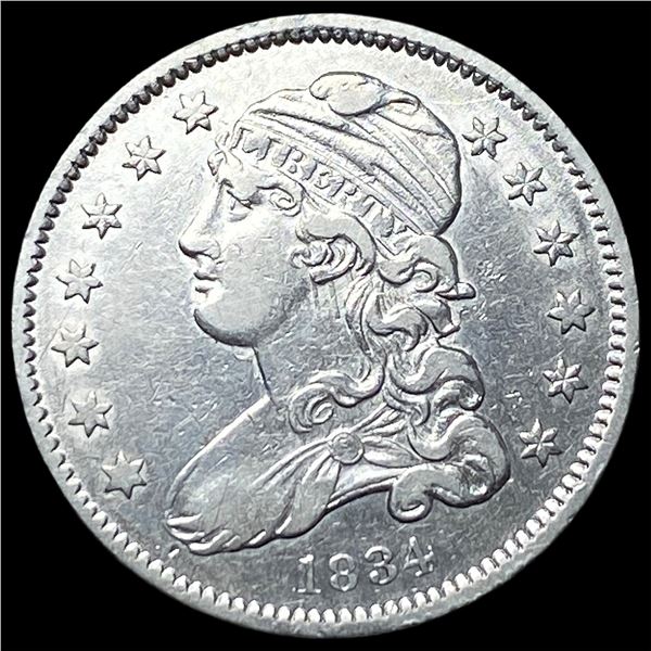1834 Capped Bust Silver Quarter NEARLY   UNCIRCULATED