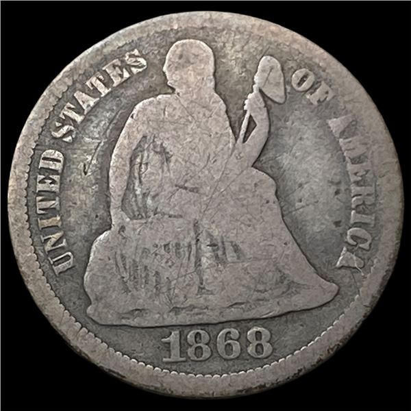 1868 Seated Liberty Dime NICELY CIRCULATED