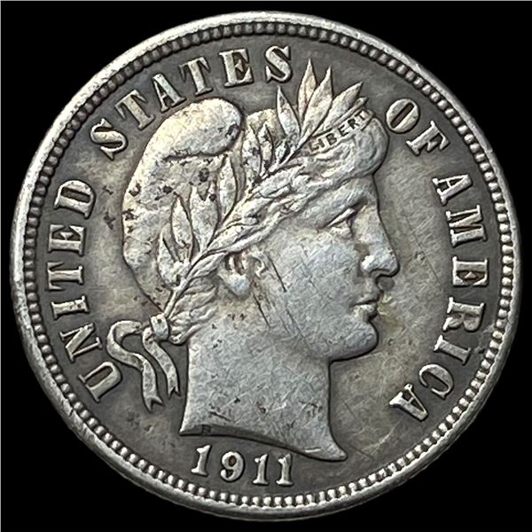 1911 Silver Barber Dime CLOSELY UNCIRCULATED