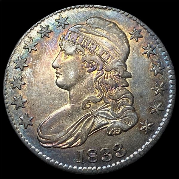1833 Silver Capped Bust Half Dollar CHOICE AU