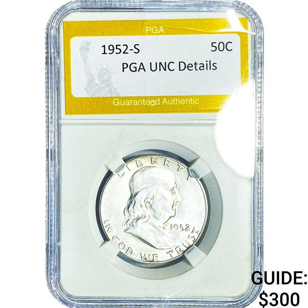 1952-S Franklin Half Dollar PGA UNC Details