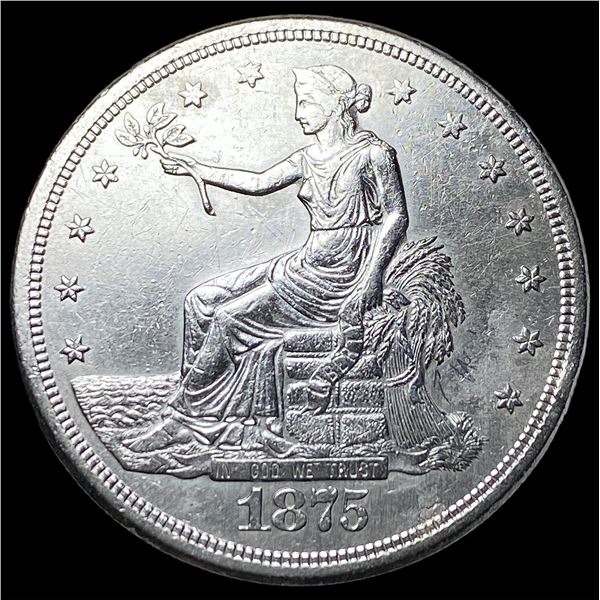 1875-S Silver Trade Dollar CLOSELY   UNCIRCULATED