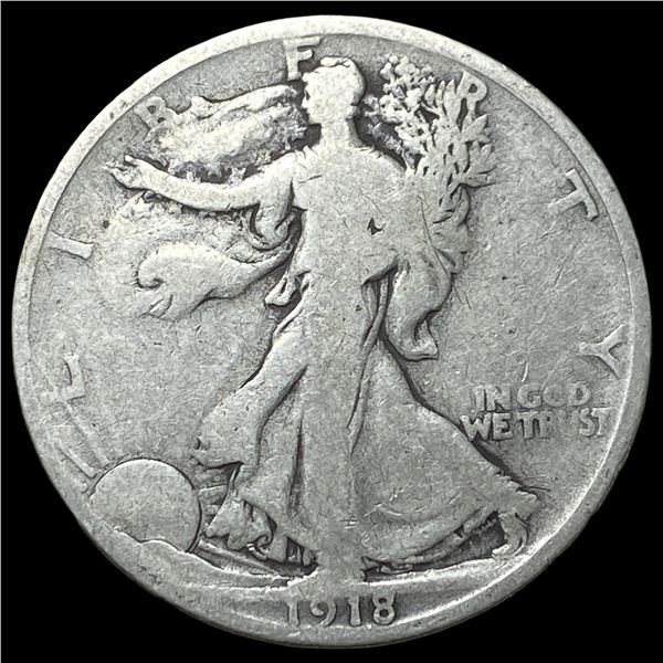 1918 Silver Walking Liberty Half Dollar   NICELY CIRCULATED