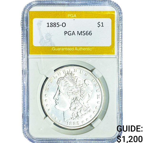 1885-O Morgan Silver Dollar PGA MS66