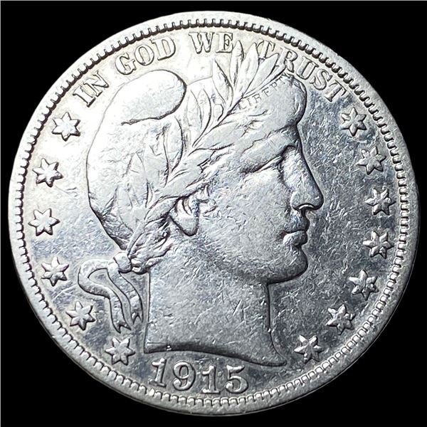 1915-S Silver Barber Half Dollar LIGHTLY   CIRCULATED