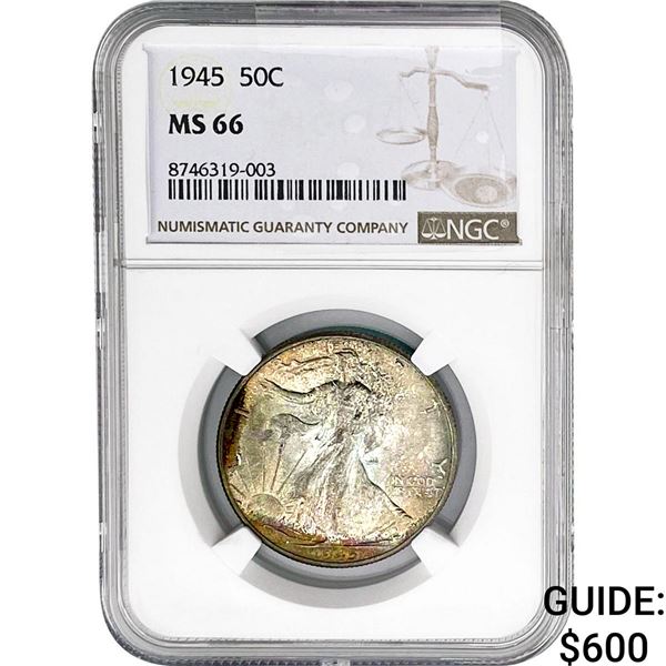 1945 Walking Liberty Half Dollar NGC MS66