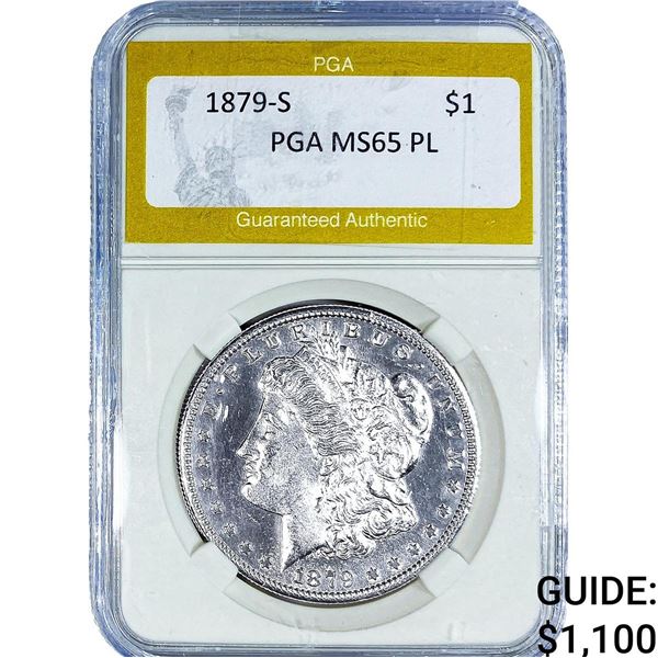 1879-S Morgan Silver Dollar PGA MS65 PL