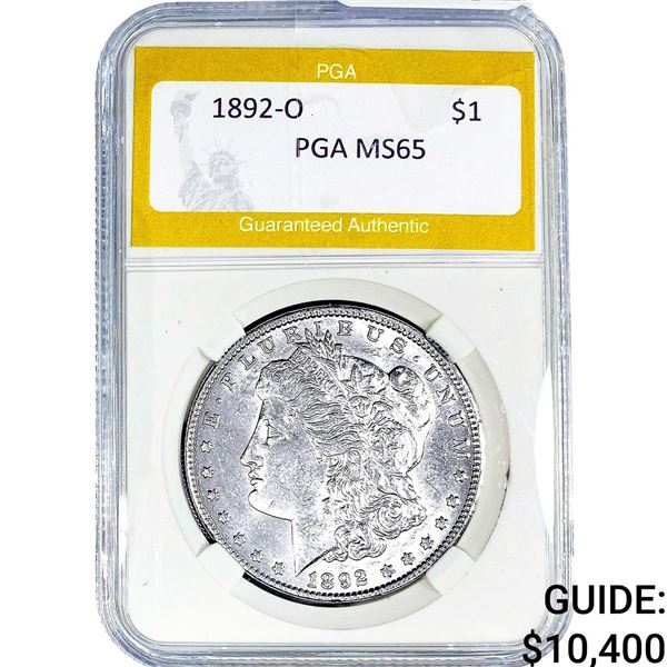 1892-O Morgan Silver Dollar PGA MS65