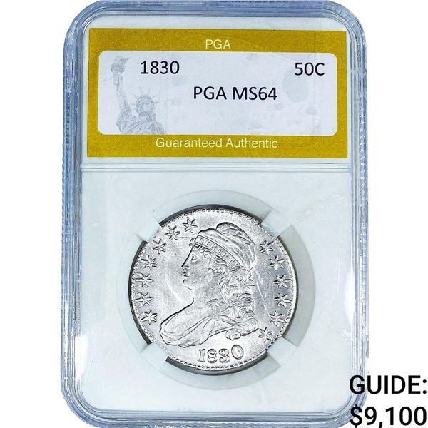 1830 Capped Bust Half Dollar PGA MS64