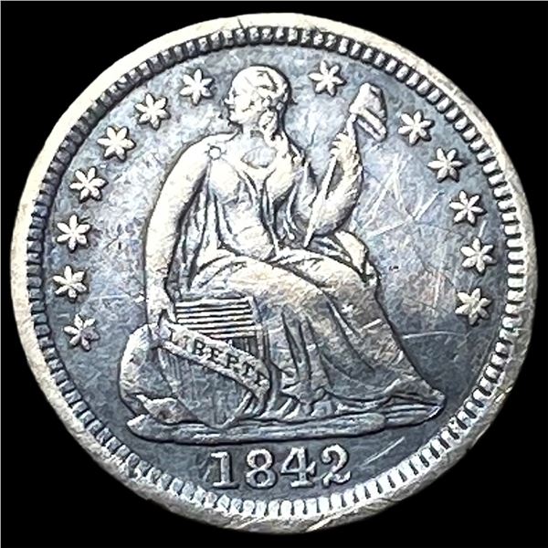 1842-O Silver Seated Liberty Half Dime NEARLY   UNCIRCULATED