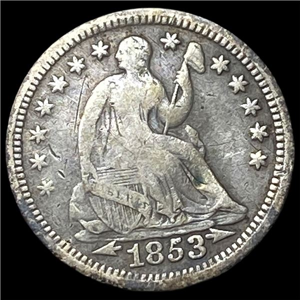 1853 Arrows Seated Liberty Half Dime NICELY   CIRCULATED