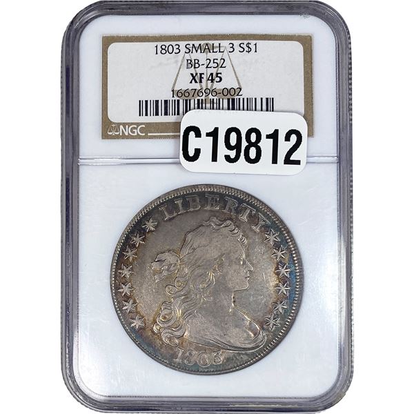 1803 Draped Bust Dollar NGC XF45 Small 3
