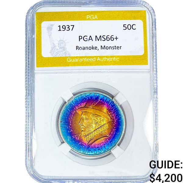 1937 Roanoke Half Dollar PGA MS66+ Monster