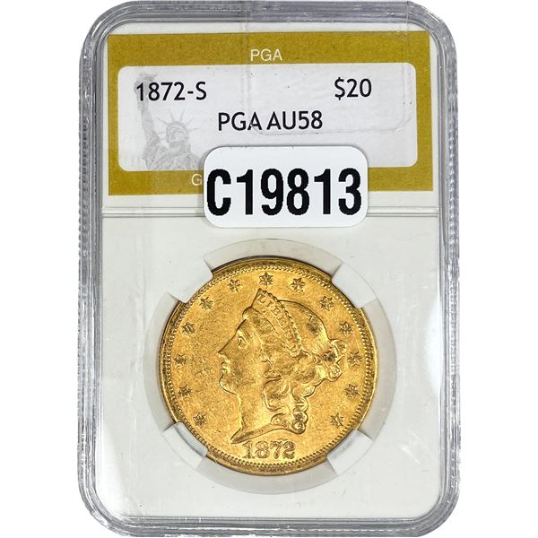1872-S $20 Gold Double Eagle PGA AU58