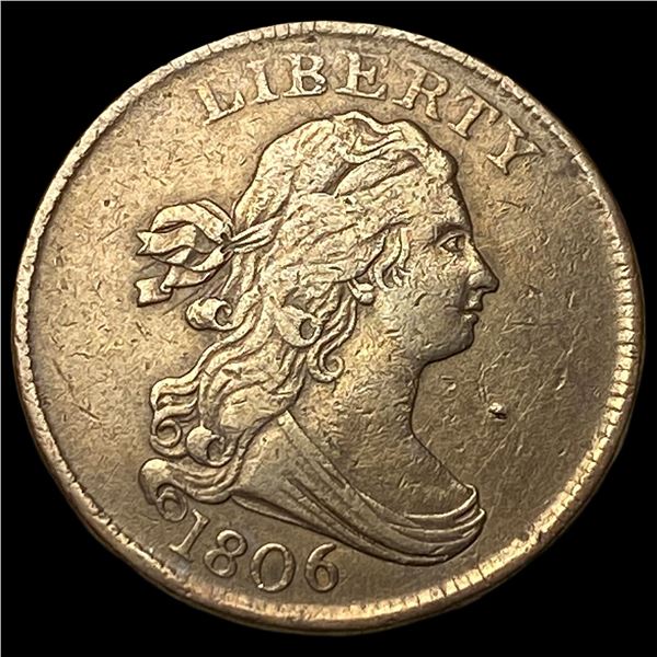 1806 Copper Half Cent Draped Bust NEARLY   UNCIRCULATED