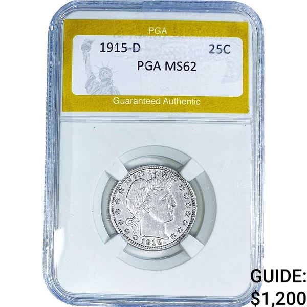 1915-D Barber Quarter PGA MS62