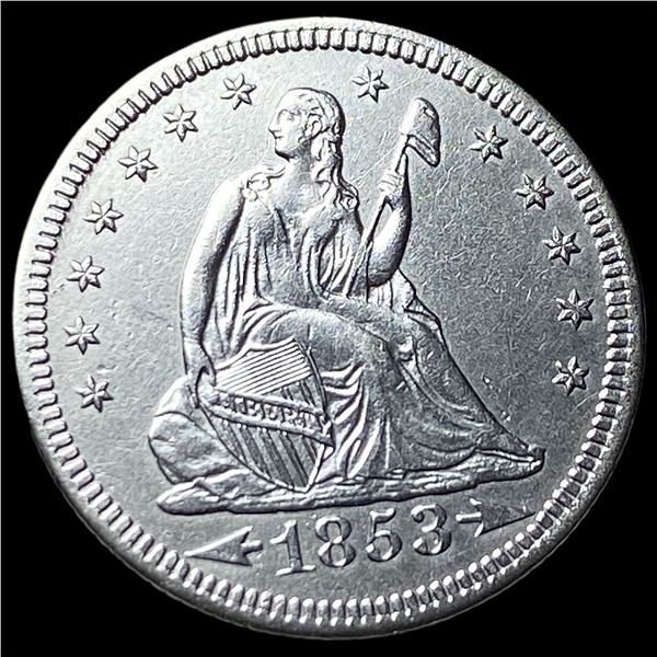 1853 Arrows/Rays Seated Liberty Quarter   CLOSELY UNCIRCULATED