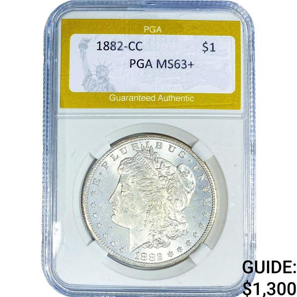 1882-CC Morgan Silver Dollar PGA MS63+
