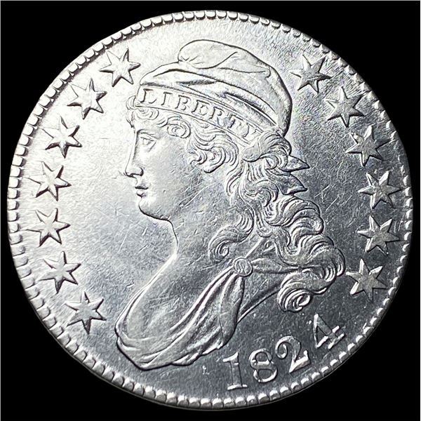 1824 Silver Capped Bust Half Dollar CLOSELY   UNCIRCULATED