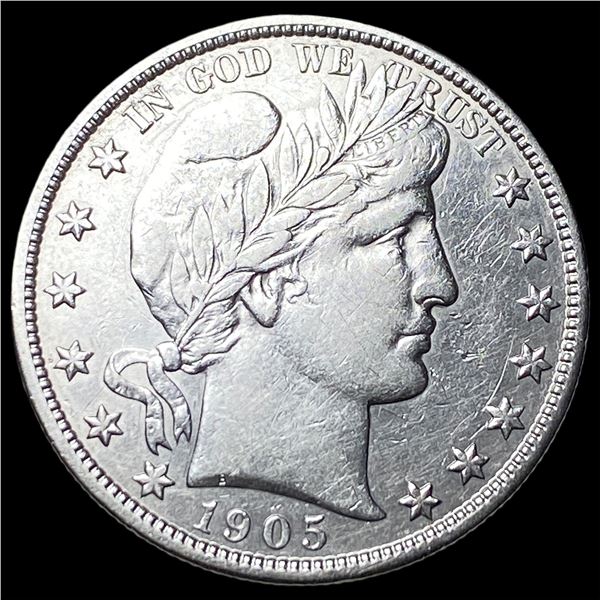 1905-S Silver Barber Half Dollar NEARLY   UNCIRCULATED