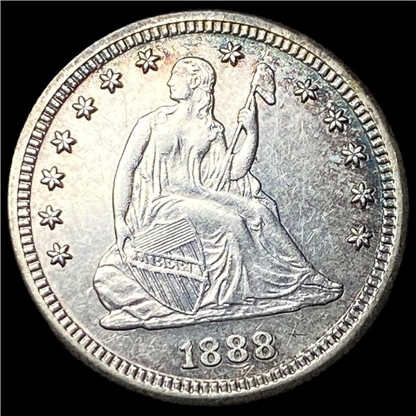 1888-S Silver Seated Liberty Quarter CLOSELY   UNCIRCULATED
