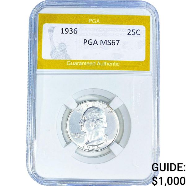1936 Washington Silver Quarter PGA MS67
