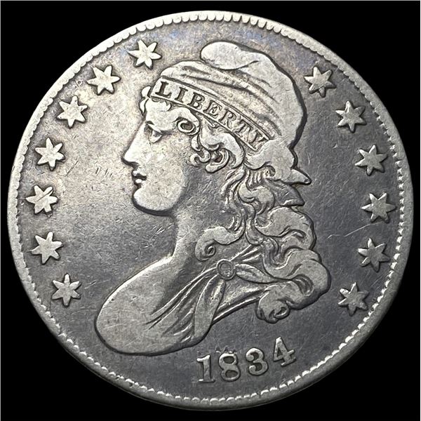 1834 Silver Capped Bust Half Dollar LIGHTLY   CIRCULATED