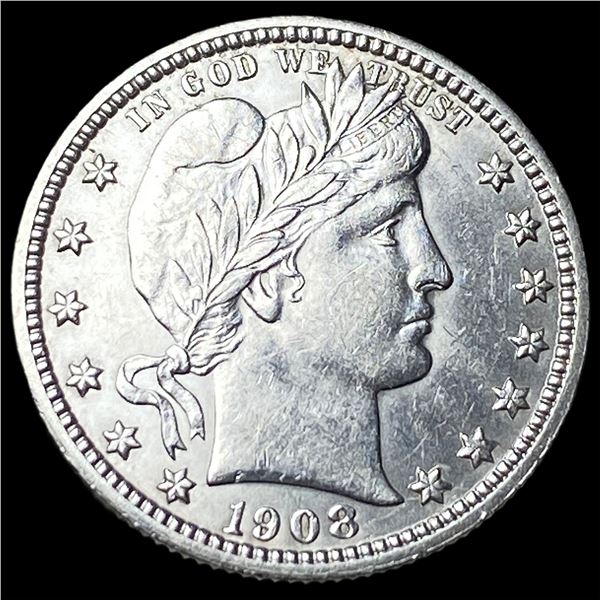 1908-O Silver Barber Quarter CLOSELY   UNCIRCULATED