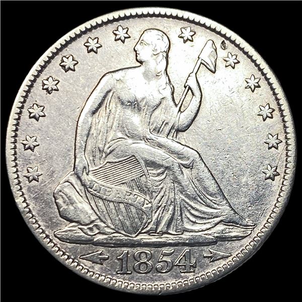 1854 Arrows Seated Liberty Half Dollar NEARLY   UNCIRCULATED