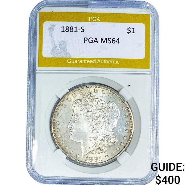 1881-S Morgan Silver Dollar PGA MS64