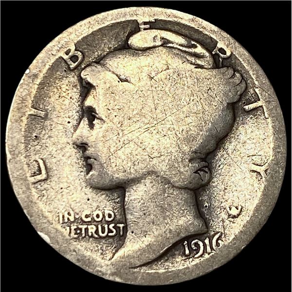 1916-D Silver Mercury Dime NICELY CIRCULATED