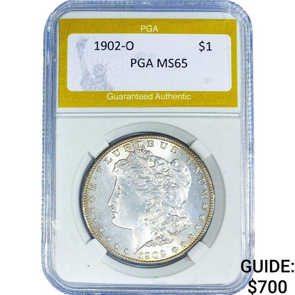 1902-O Morgan Silver Dollar PGA MS65