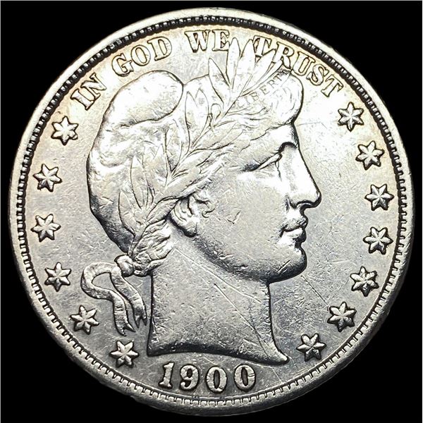 1900-S Silver Barber Half Dollar NEARLY   UNCIRCULATED