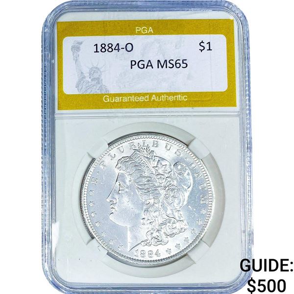 1884-O Morgan Silver Dollar PGA MS65