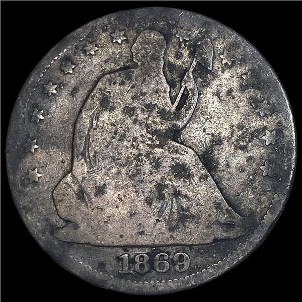 1869 Silver Seated Liberty Half Dollar HIGH   GRADE