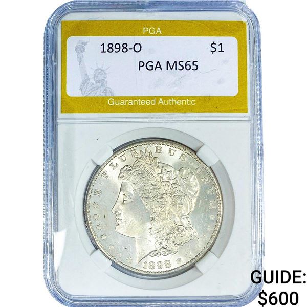 1898-O Morgan Silver Dollar PGA MS65