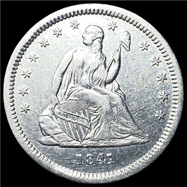1841-O Silver Seated Liberty Quarter CLOSELY   UNCIRCULATED