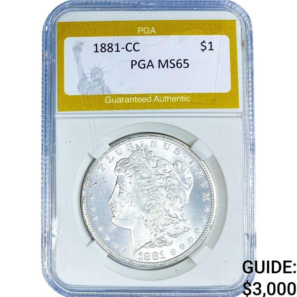 1881-CC Morgan Silver Dollar PGA MS65