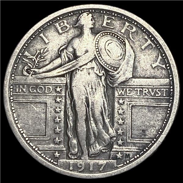 1917 Type 1 Standing Liberty Quarter LIGHTLY   CIRCULATED
