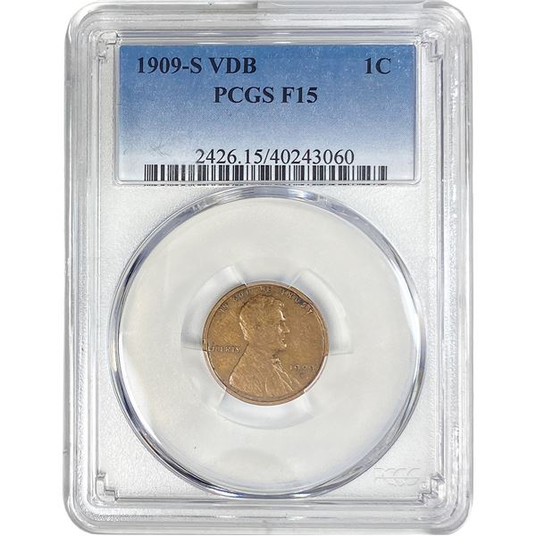 1909-S VDB Wheat Cent PCGS F15