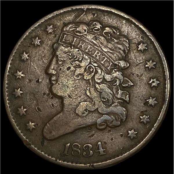 1834 Classic Head Half Cent ABOUT   UNCIRCULATED
