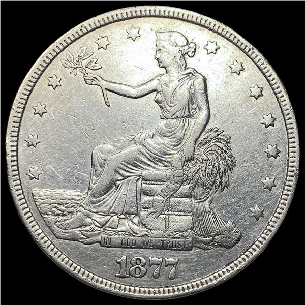 1877 Silver Trade Dollar NEARLY UNCIRCULATED