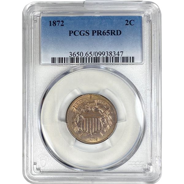 1872 Two Cent Piece PCGS PR65 RD