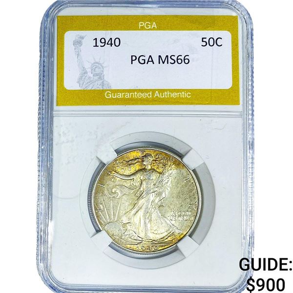 1940 Walking Liberty Half Dollar PGA MS66