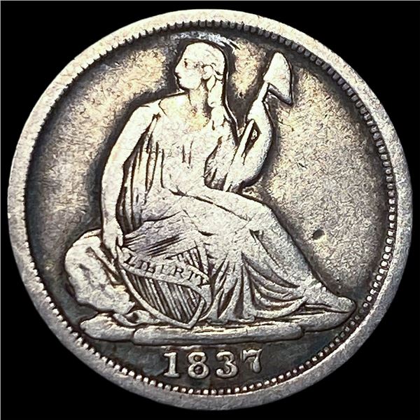1837 Seated Liberty Half Dime (No Stars)   LIGHTLY CIRCULATED
