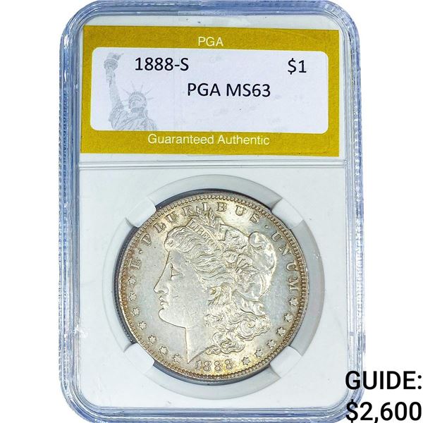 1888-S Morgan Silver Dollar PGA MS63