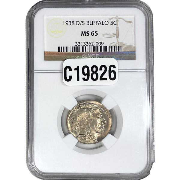 1938-D/S Buffalo Nickel NGC MS65