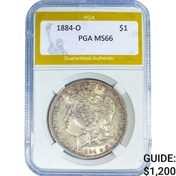 1884-O Morgan Silver Dollar PGA MS66
