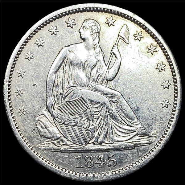 1845-O Silver Seated Liberty Half Dollar   CLOSELY UNCIRCULATED