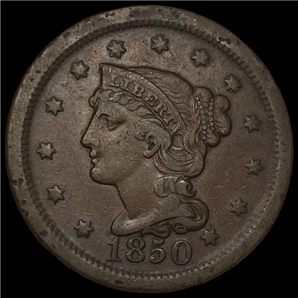 1850 Braided Hair Large Cent ABOUT   UNCIRCULATED